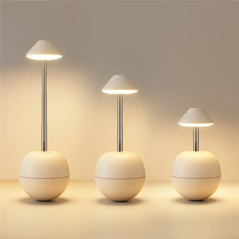 RPT002 Tumbler Design LED Night Light Adjustable Height Decorative Table Lamp Bedside Mood Lighting with Remote - White