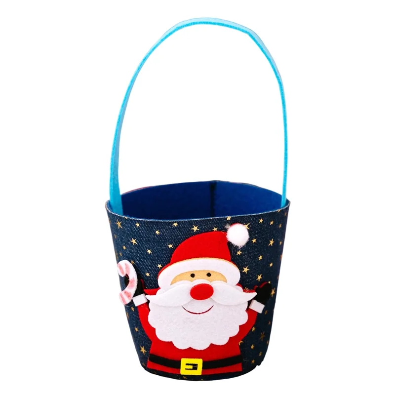 Kerstcadeaupotje Fruit- en snoepzak Opbergemmer voor Kinderen Feestversiering uit Niet-geweven Stof met Vrolijk Kersttekenfilmontwerp - Kerstman