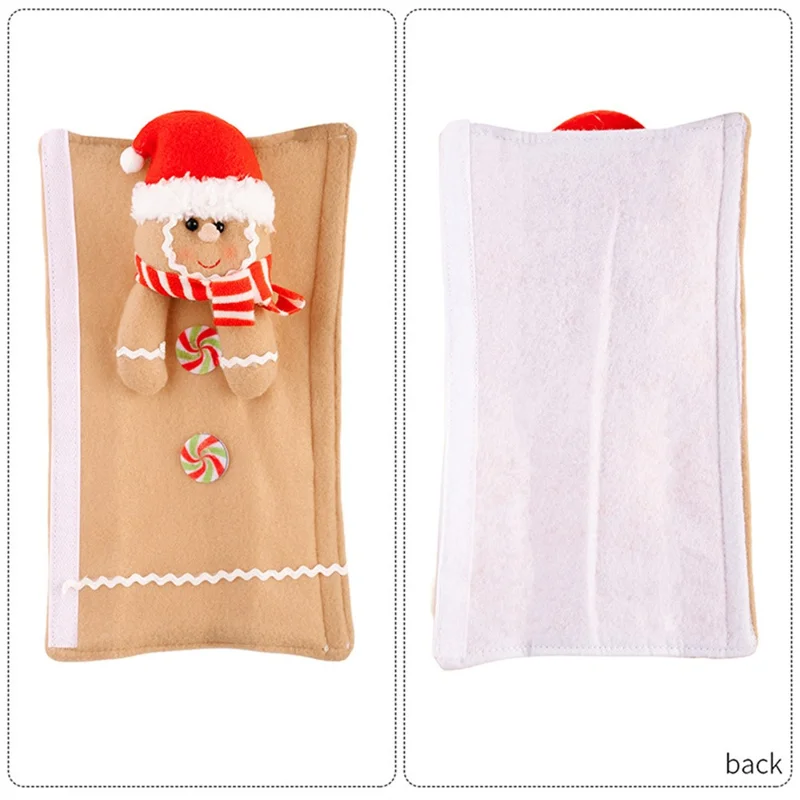 2 Pièces de Décorations de Noël Housses de Poignée de Réfrigérateur Bonhomme en Pain d'Épices Protecteurs de Poignée de Porte de Micro-ondes