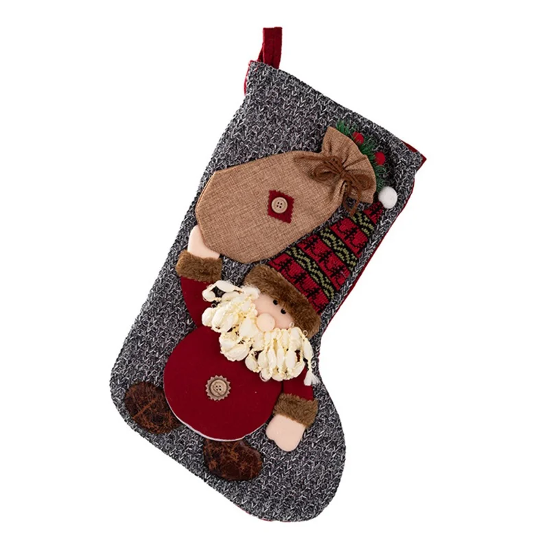 Christmas Stocking Decorations Hanging Ornaments for Fireplace  /  Home Festive Decor - Santa Claus