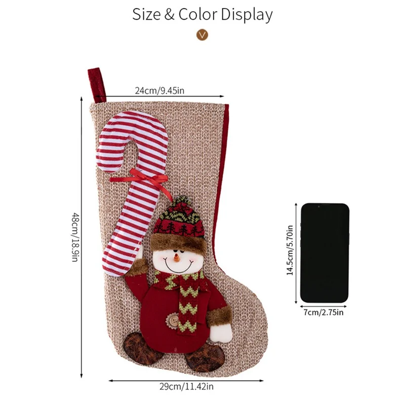 Christmas Stocking Decorations Hanging Ornaments for Fireplace  /  Home Festive Decor - Santa Claus