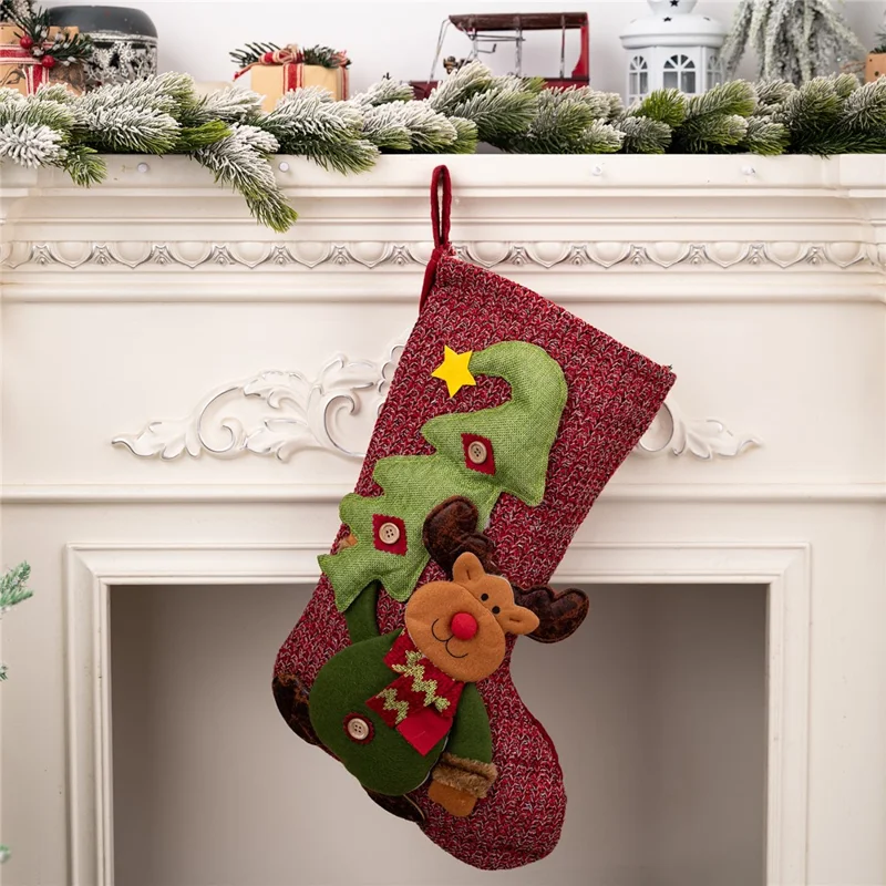Christmas Stocking Decorations Hanging Ornaments for Fireplace  /  Home Festive Decor - Reindeer