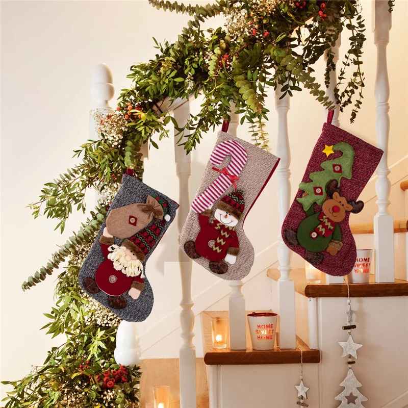 Christmas Stocking Decorations Hanging Ornaments for Fireplace  /  Home Festive Decor - Reindeer