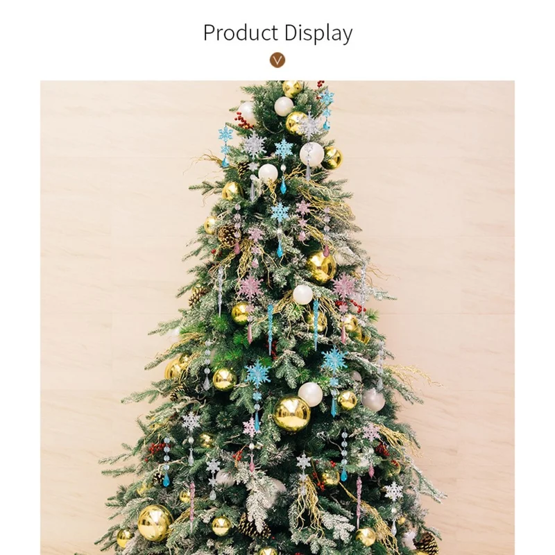 18 dele Juledekorationssæt Gennemsigtige Snefnug Bærkugler Akryl Isstalaktitter Pynt til Helligdags Gave Dekor - Gennemsigtig