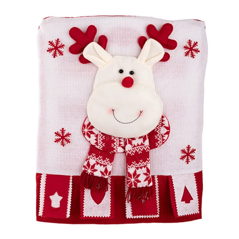 Christmas Chair Cover 3D Decorative Figurine Seat Back Protector for Home / Restaurant / Party - Reindeer