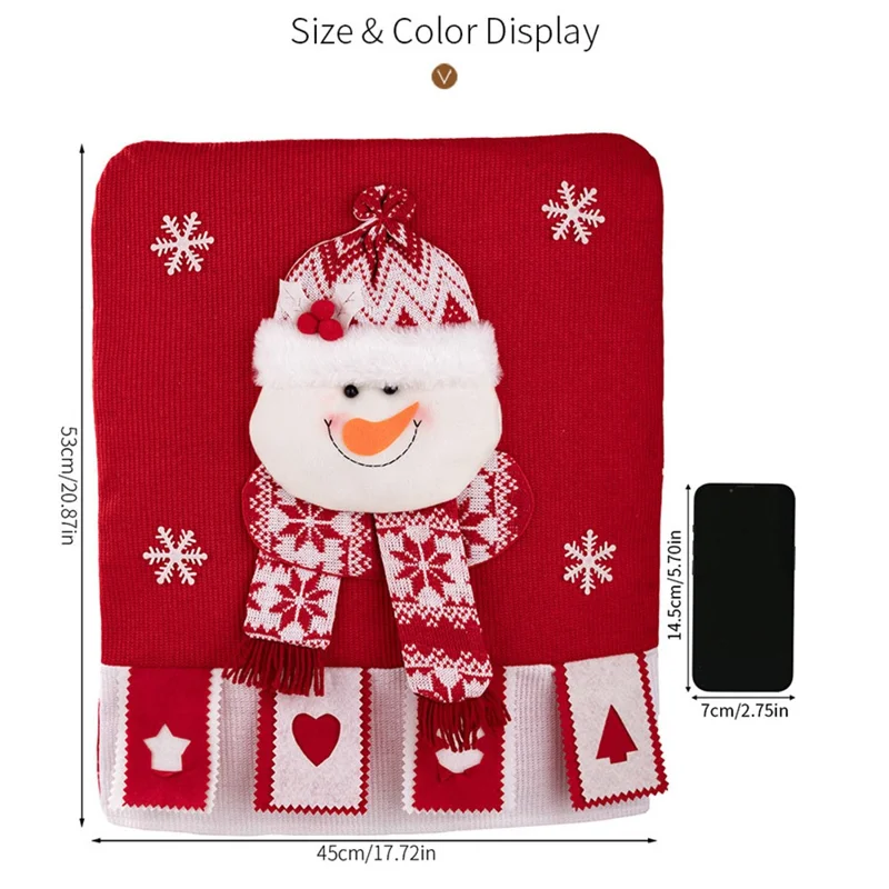 Christmas Chair Cover 3D Decorative Figurine Seat Back Protector for Home / Restaurant / Party - Reindeer