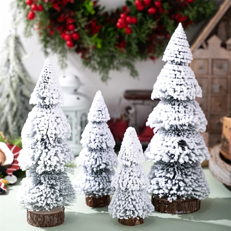 Mini Christmas Tree 25cm Desktop Decoration Tabletop Ornament Cedar Pine Tree for Home / Office Holiday Gift Decor