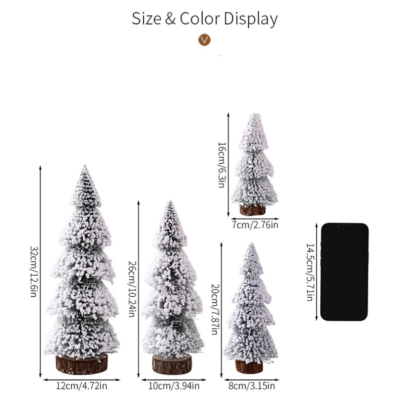 Mini Christmas Tree 25cm Desktop Decoration Tabletop Ornament Cedar Pine Tree for Home / Office Holiday Gift Decor