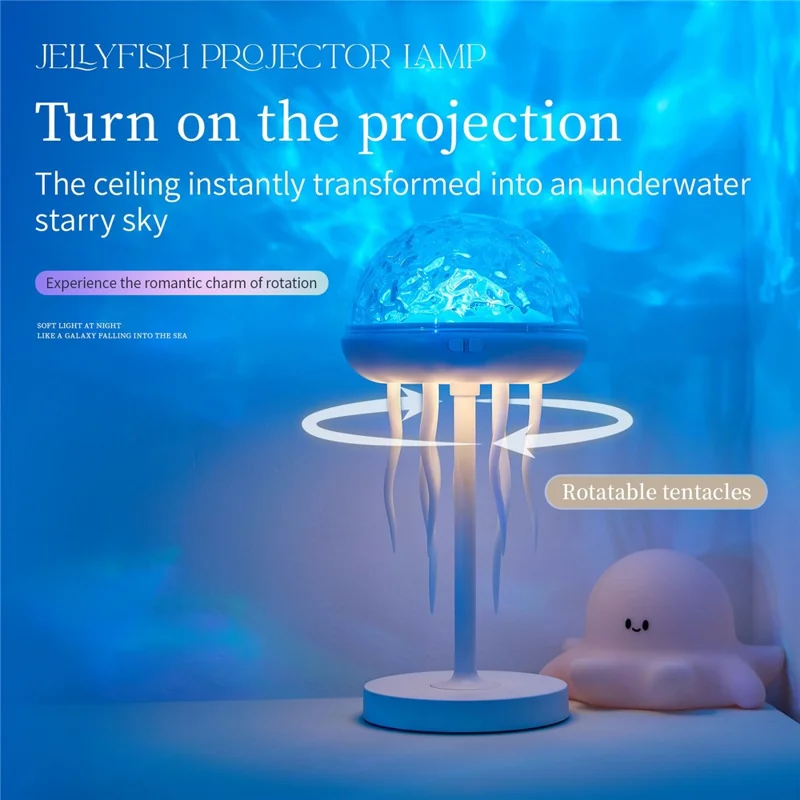 Kapuściorożny przyciemnialny nocnik z projekcją fal, lampa atmosferyczna z pilotem do sypialni