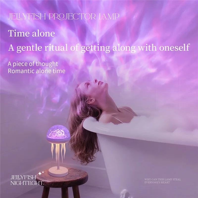 Kapuściorożny przyciemnialny nocnik z projekcją fal, lampa atmosferyczna z pilotem do sypialni