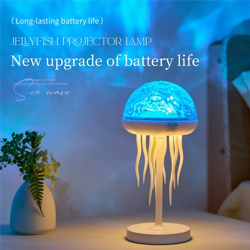 Kapuściorożny przyciemnialny nocnik z projekcją fal, lampa atmosferyczna z pilotem do sypialni