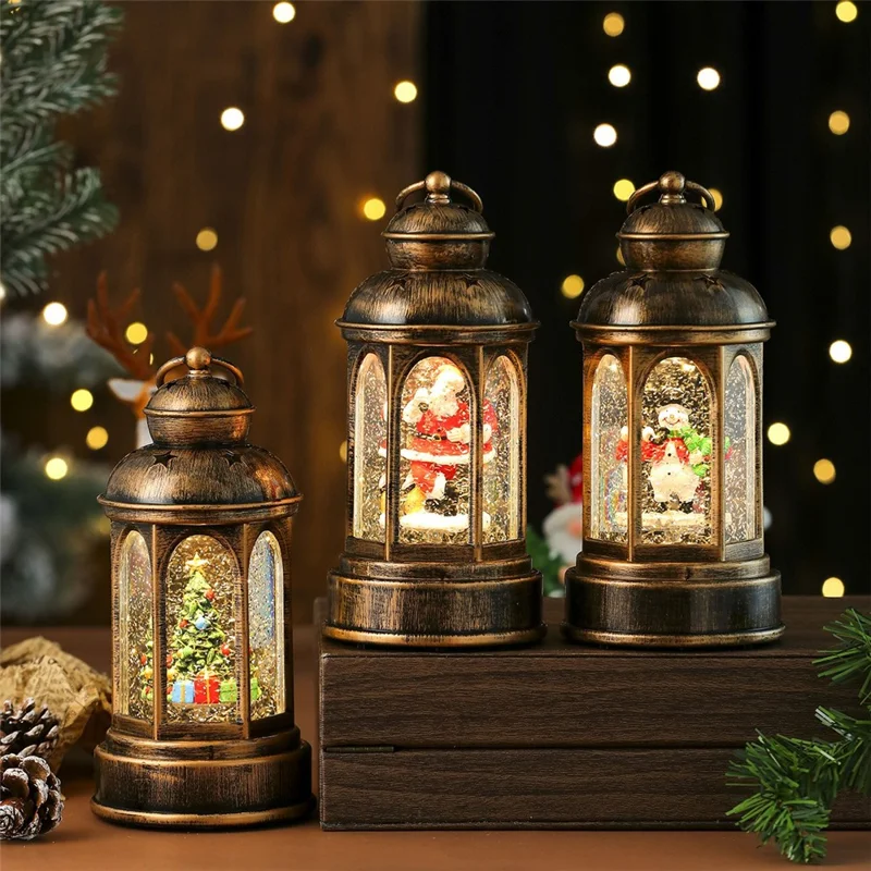 Christmas Gift Music Box Rotating Vintage Night Light Holiday Desktop Decoration - Santa Claus