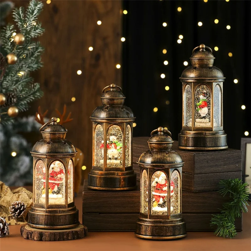 Christmas Gift Music Box Rotating Vintage Night Light Holiday Desktop Decoration - Santa Claus