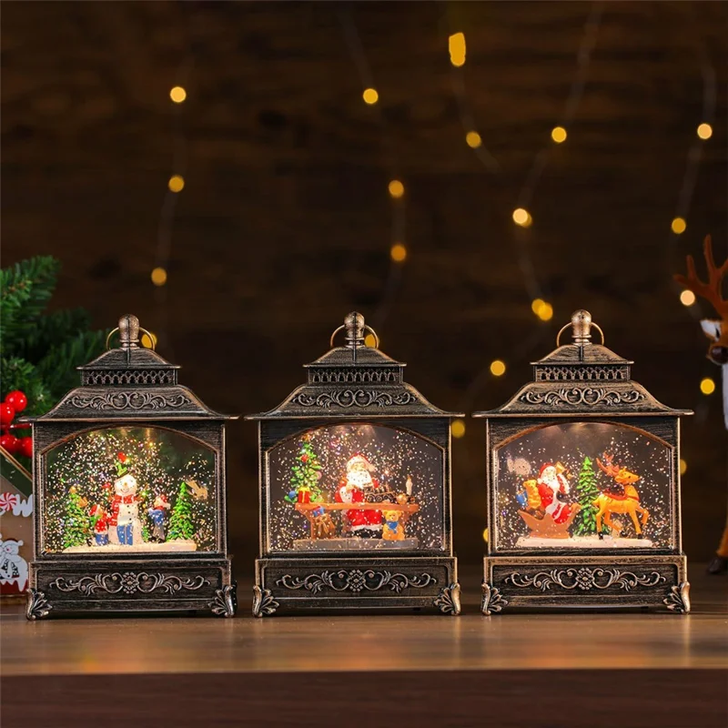 Christmas Lantern Music Box Desktop Night Light Holiday Decoration Gift for Party / Home - Reindeer