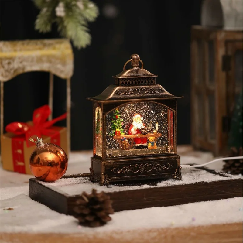 Christmas Lantern Music Box Desktop Night Light Holiday Decoration Gift for Party / Home - Reindeer