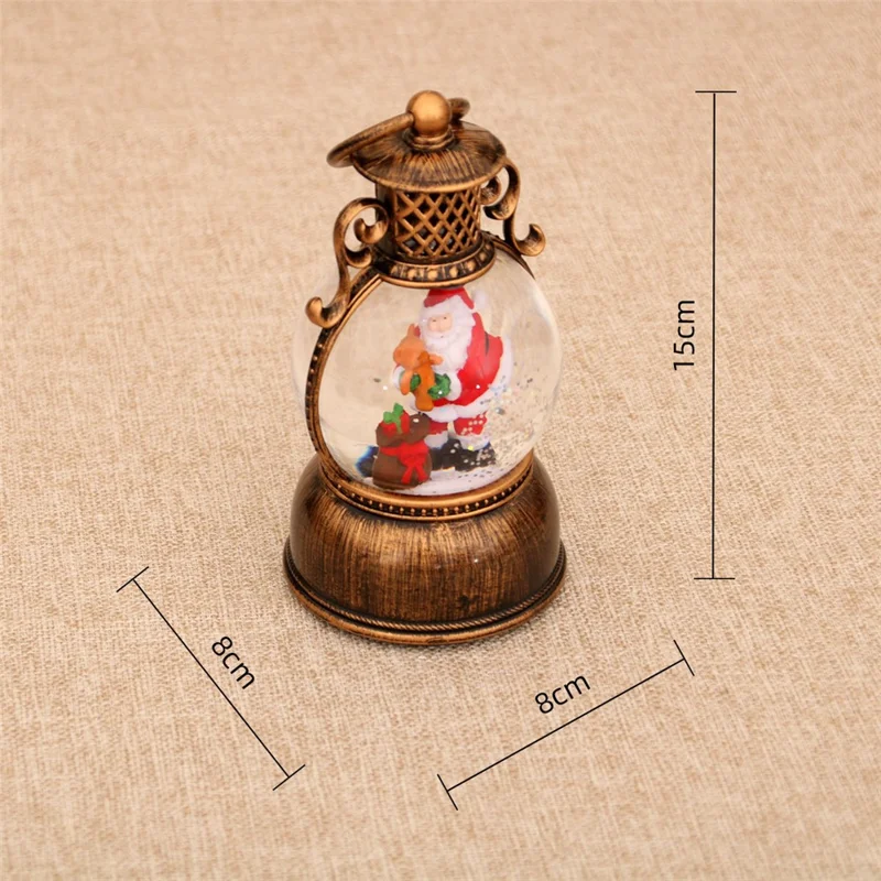 Christmas Gift Snow Globe Light with Music / Handle / Resin Figurine Holiday Decoration Table Lantern Ornaments - Santa Claus and Bear