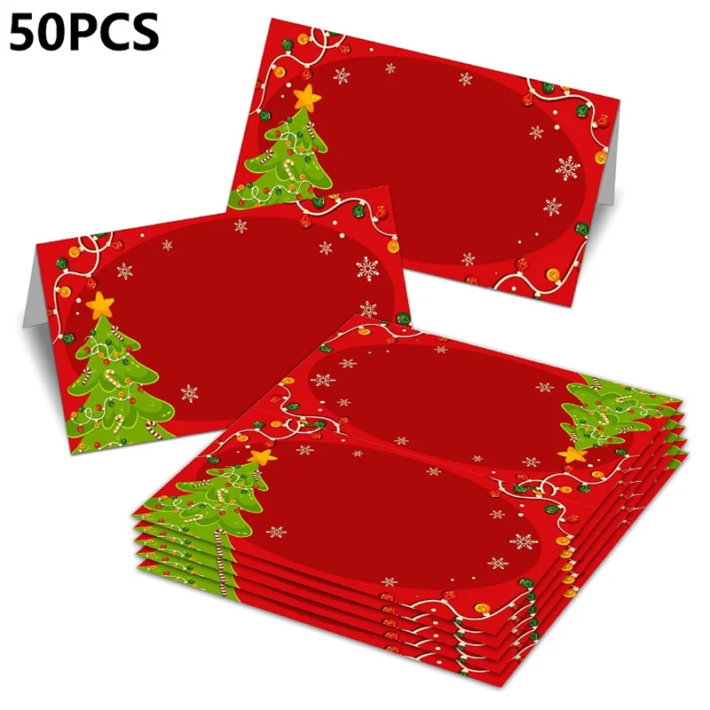 50 stk. Helligtabelkort Gave Julekort Blankt Udfyldeligt Pæreldende Kortpapir til Julemiddag