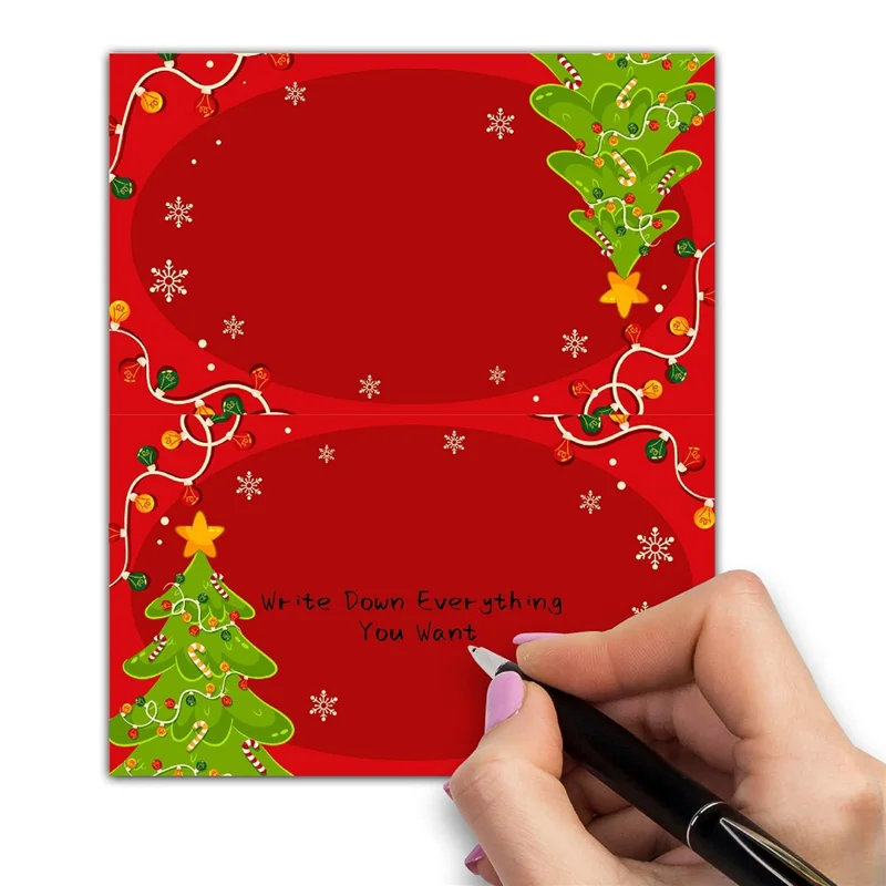 50 stk. Helligtabelkort Gave Julekort Blankt Udfyldeligt Pæreldende Kortpapir til Julemiddag