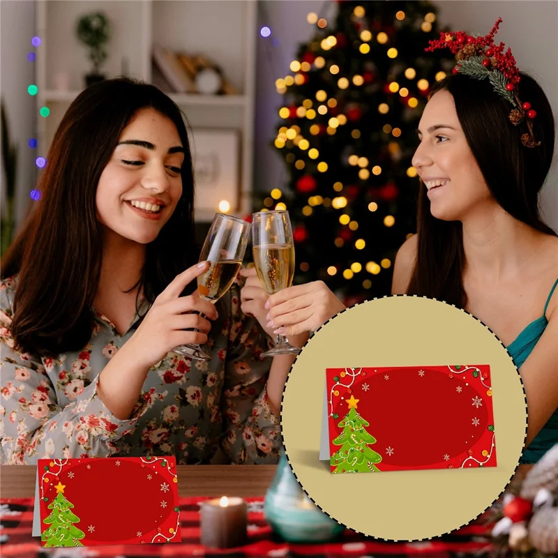 50 stk. Helligtabelkort Gave Julekort Blankt Udfyldeligt Pæreldende Kortpapir til Julemiddag