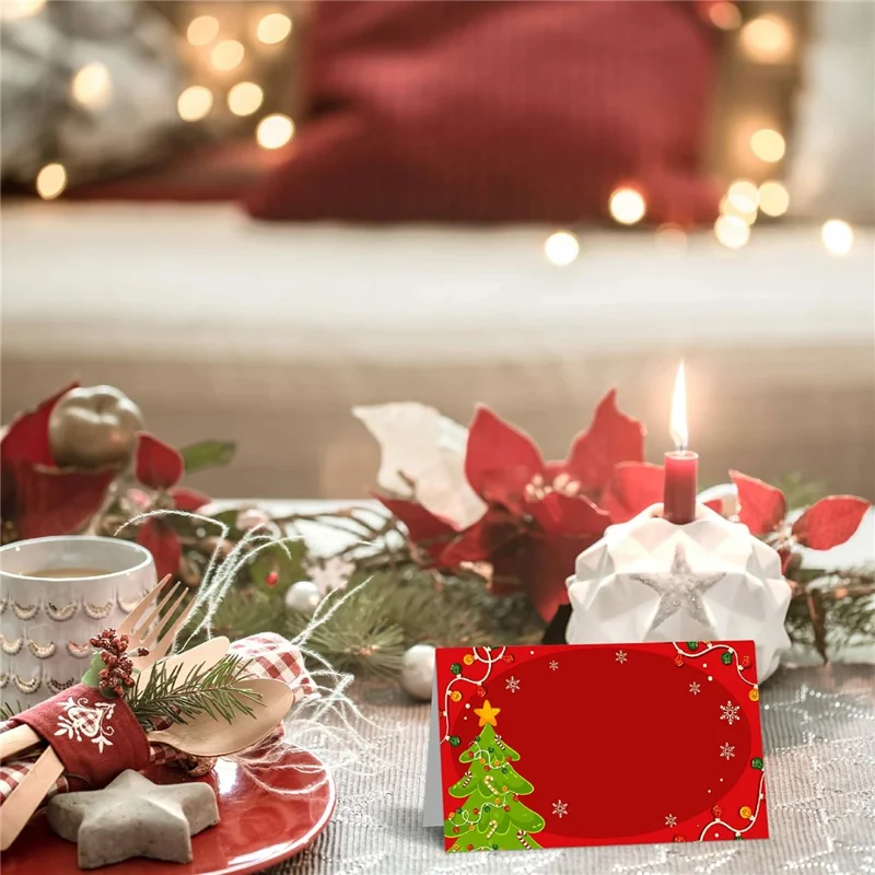 50 stk. Helligtabelkort Gave Julekort Blankt Udfyldeligt Pæreldende Kortpapir til Julemiddag