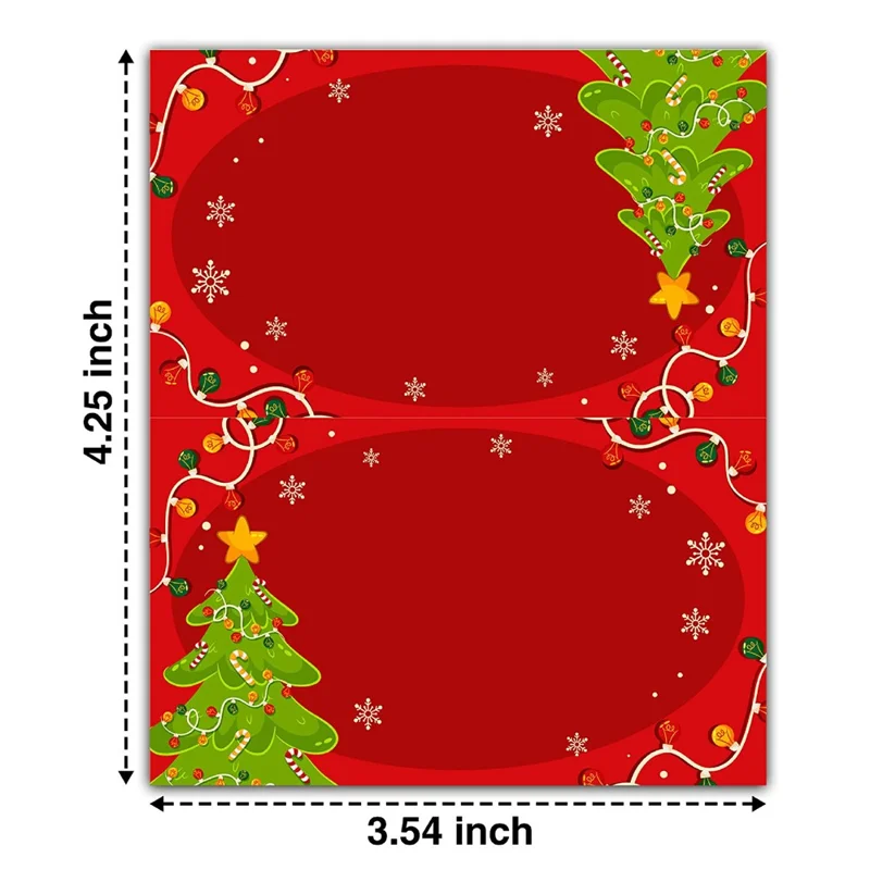 50 stk. Helligtabelkort Gave Julekort Blankt Udfyldeligt Pæreldende Kortpapir til Julemiddag