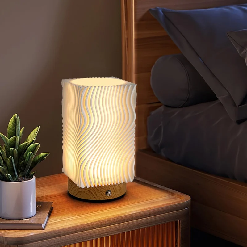 RGBWS Ambient Lamp Touch Remote Control LED Night Light USB-C Rechargeable Bedroom Lamp with Timer Function