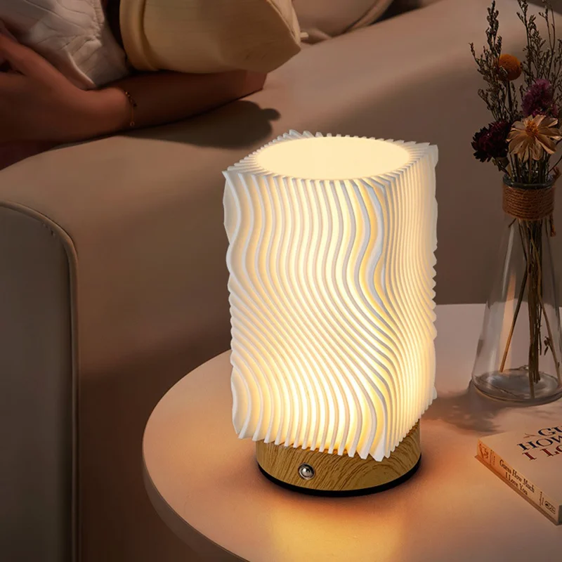 RGBWS Ambient Lamp Touch Remote Control LED Night Light USB-C Rechargeable Bedroom Lamp with Timer Function