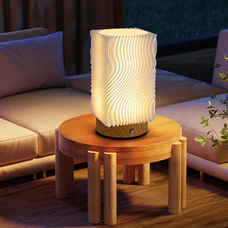 Touch Control Table Lamp 3 Color Mode LED Night Light USB-C Rechargeable Lamp with Anti-Slip Base for Bedroom