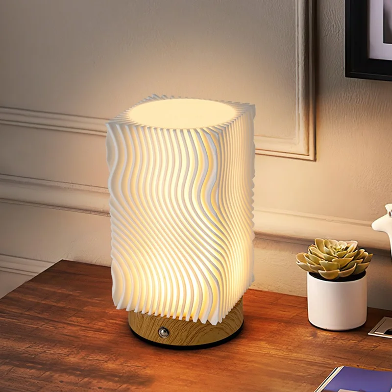 Touch Control Table Lamp 3 Color Mode LED Night Light USB-C Rechargeable Lamp with Anti-Slip Base for Bedroom