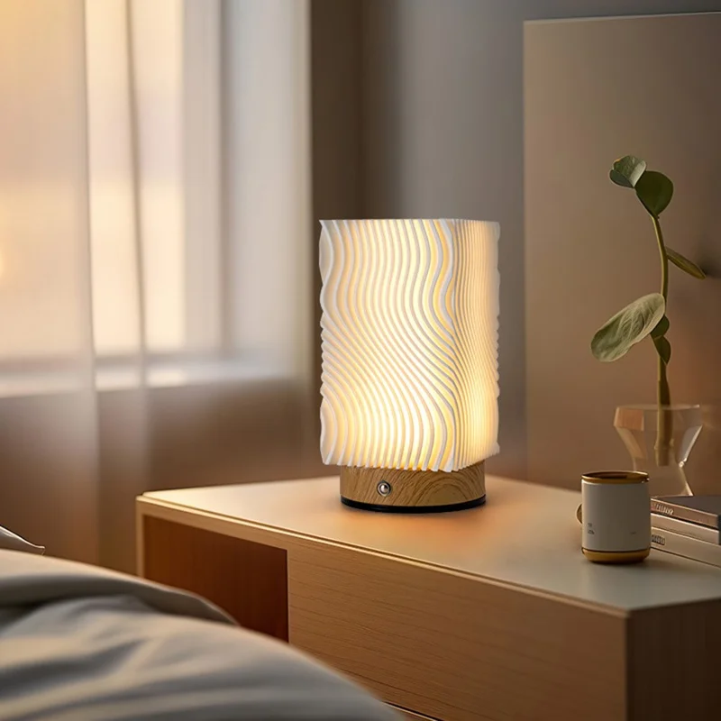 Touch Control Table Lamp 3 Color Mode LED Night Light USB-C Rechargeable Lamp with Anti-Slip Base for Bedroom