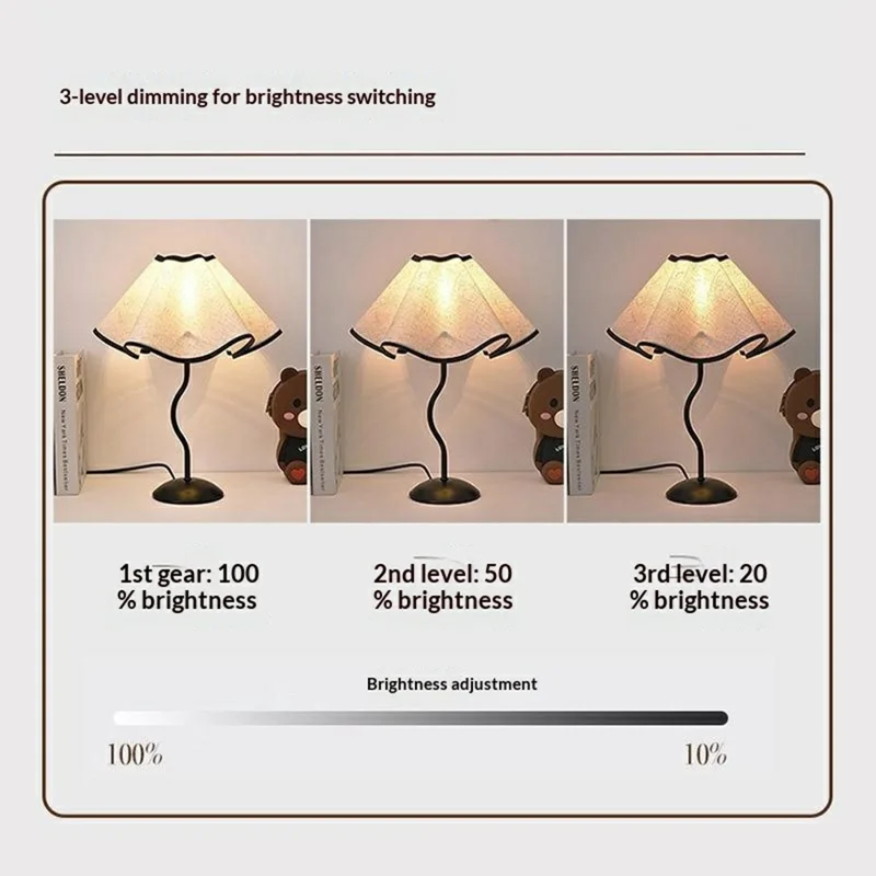 12W Moderner Nachttisch-Tischleuchte Blumen-Design Nachtlicht mit 3 Helligkeitsstufen für Schlafzimmer-Dekoration, EU-Stecker