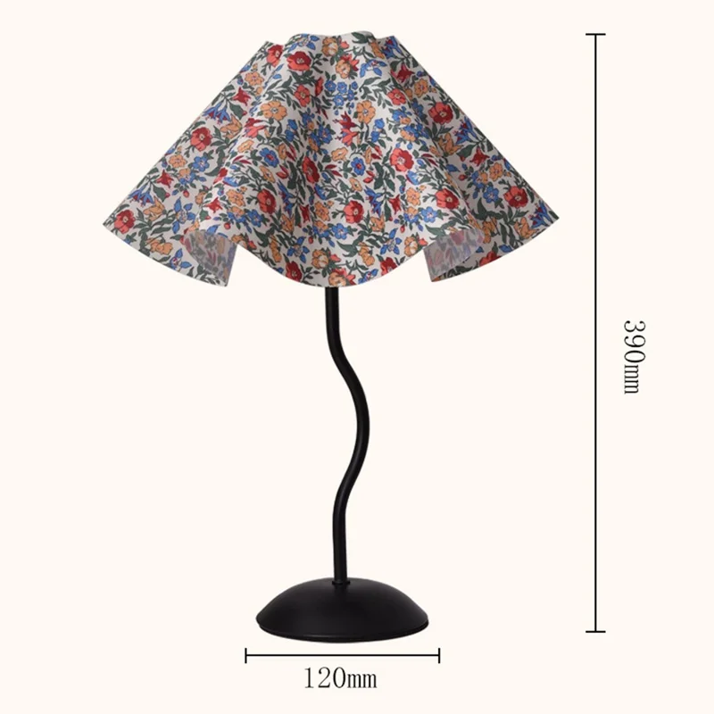 7W Bedroom Petal Bedside Lamp 3-Color Dimmable Table Lamp Flicker-Free Eye-Care Light with Metal Base for Home, EU Plug - Rustic Petal Lampshade