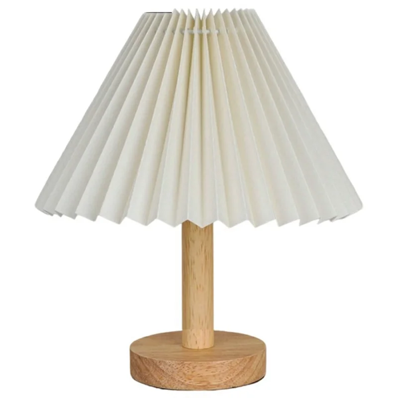 Warmes Tischleuchte Vintage Falten-Nachttischleuchte USB-betrieben Dekorative Leuchte für Schlafzimmer Kreatives Geschenk - Beige