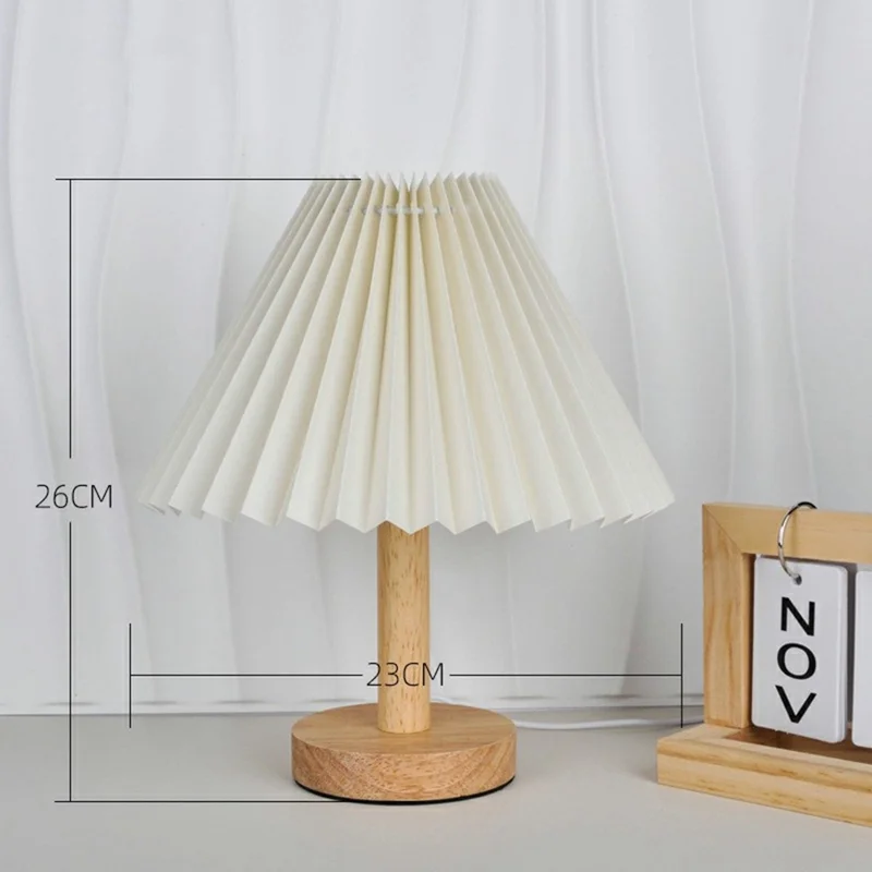Warmes Tischleuchte Vintage Falten-Nachttischleuchte USB-betrieben Dekorative Leuchte für Schlafzimmer Kreatives Geschenk - Beige