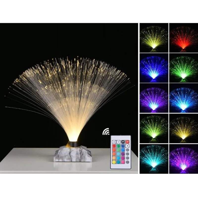 LED Fiber Optic Lamp Starry Sky Atmosphere Light RGB Colorful Touch  /  Remote Control Night Light for Room Decoration - Marble Color