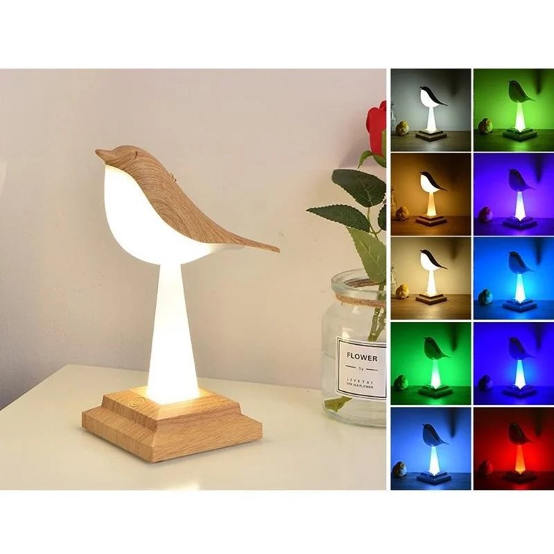 Creative Magpie Aromatherapy LED Car Decor Light Touch  /  Remote Control Rechargeable Table Lamp for Home Bedroom - Maple Color