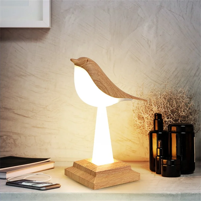 Creative Magpie Aromatherapy LED Car Decor Light Touch  /  Remote Control Rechargeable Table Lamp for Home Bedroom - Maple Color