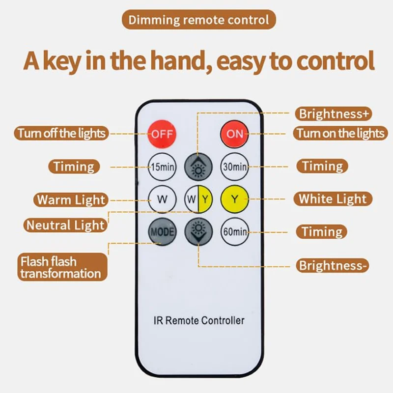 Remote  /  Touch Control Magpie Night Light with Sound Rechargeable Aromatherapy LED Lamp for Bedroom Bedside Car - Yellow Wood Grain