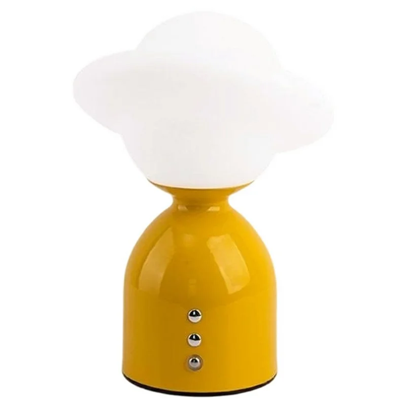 Modern Minimalist Night Light Bedside Table Lamp with Touch Control 3 Color Temperatures Desk Light - Yellow