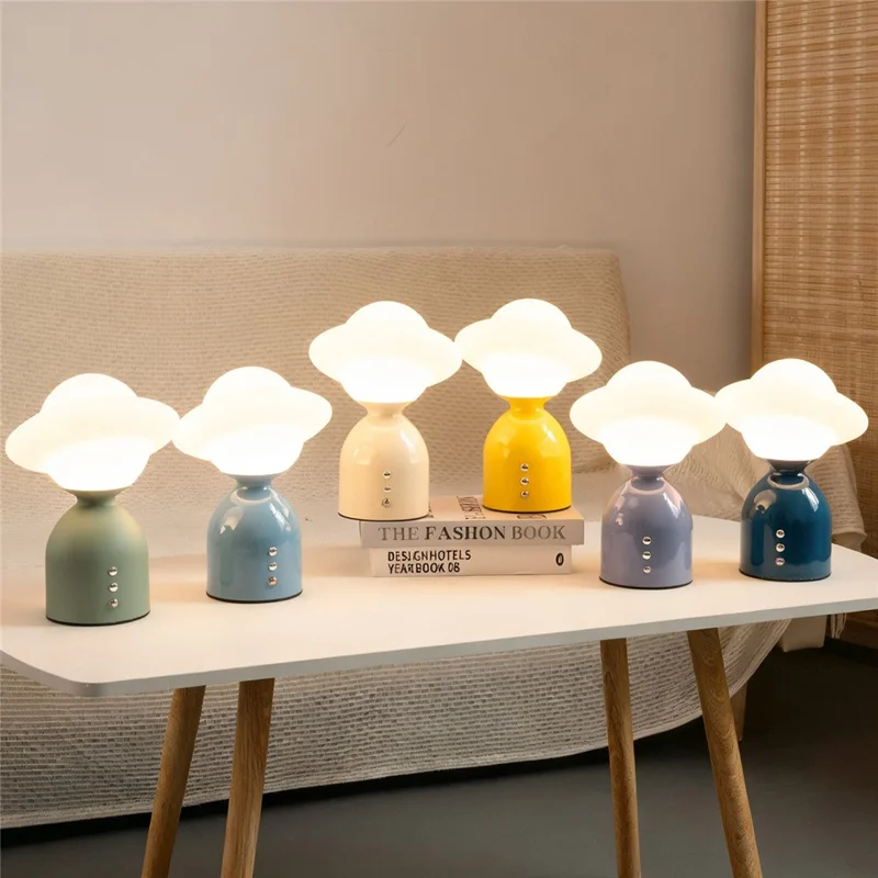 Modern Minimalist Night Light Bedside Table Lamp with Touch Control 3 Color Temperatures Desk Light - Yellow