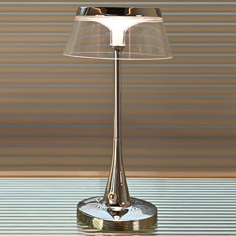 Bar Table Lamp Luxury Bedroom Creative Decorative Desk Light Ambient Lighting - Chrome Color