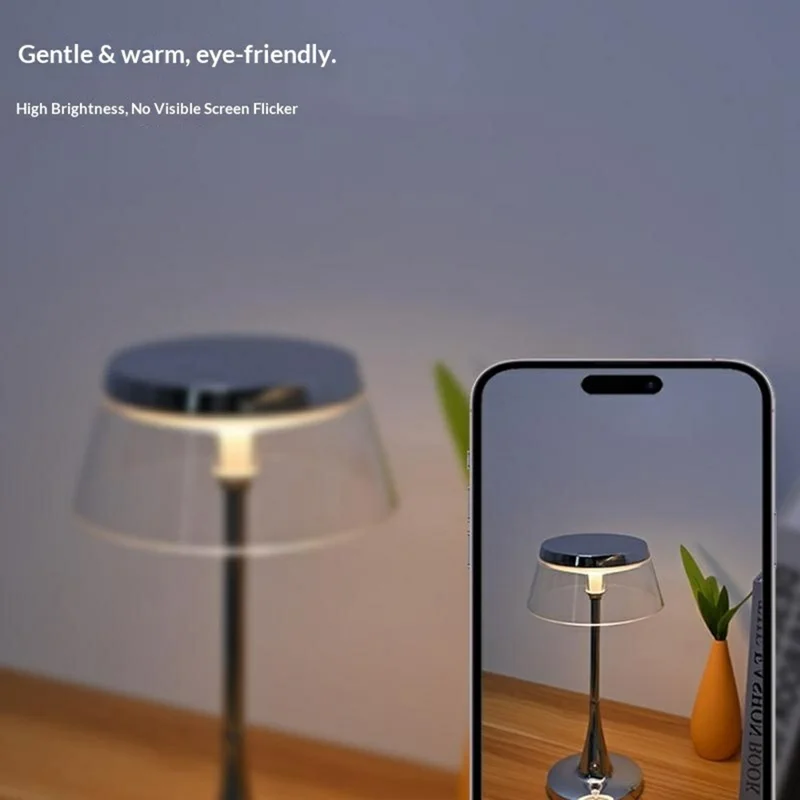 Bar Table Lamp Luxury Bedroom Creative Decorative Desk Light Ambient Lighting - Chrome Color