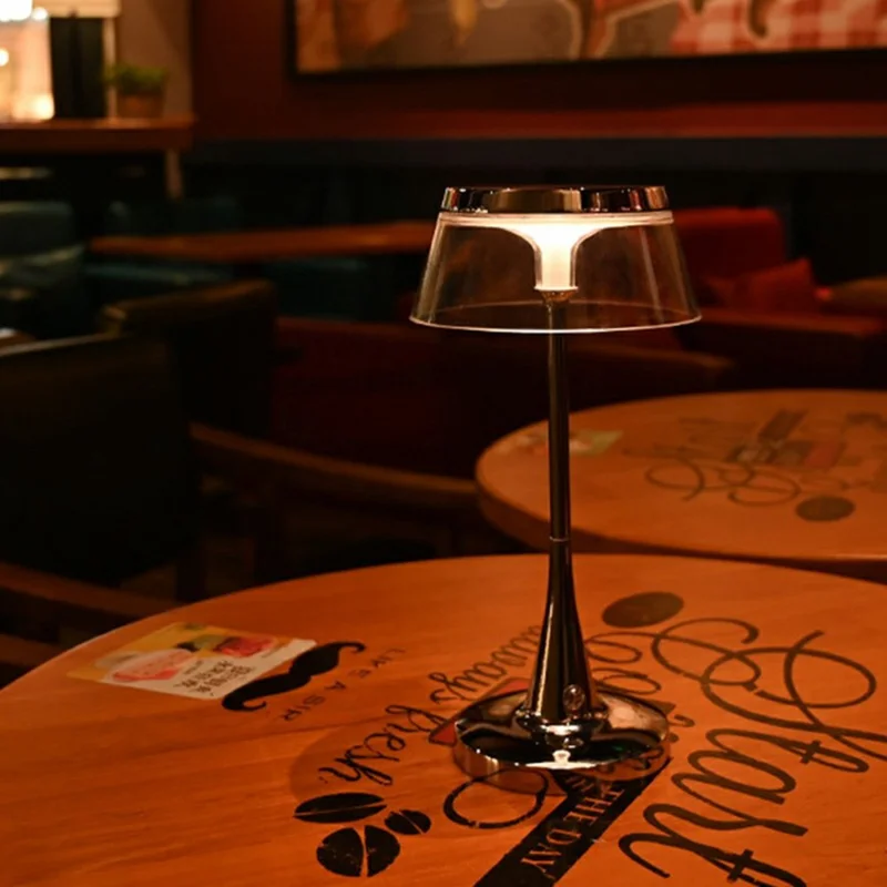 Bar Table Lamp Luxury Bedroom Creative Decorative Desk Light Ambient Lighting - Chrome Color