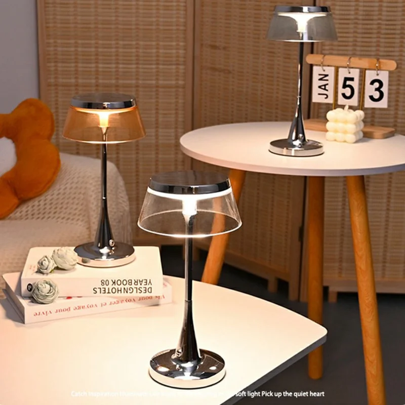Bar Table Lamp Luxury Bedroom Creative Decorative Desk Light Ambient Lighting - Chrome Color