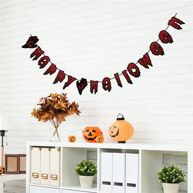 Halloween-Papiergirlanden Hängende Girlande Horror-Themen-Requisiten Dekoration Party-Zubehör - 23-WS01