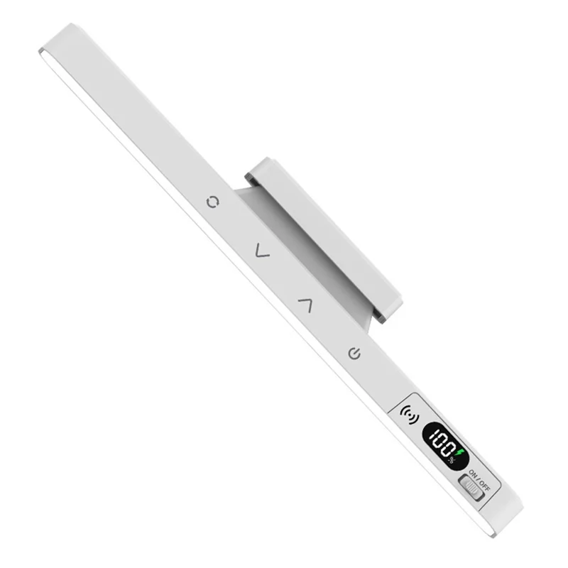 A29R Stepless Dimmable LED Desk Lamp 5 Color Temperature Display Long Bar Magnetic Light Touch Control  /  Remote Control - White