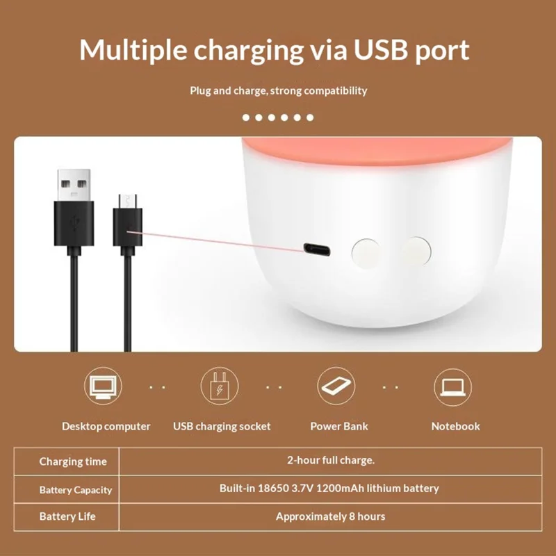 G80 / A70 Creative Table Lamp Flame Effect Multicolor Atmosphere Night Light for Bedside Decor - G80 White