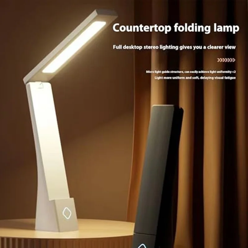 Eye Protection Rechargeable LED Desk Lamp for Children Reading Foldable Eye Care Study Light - White
