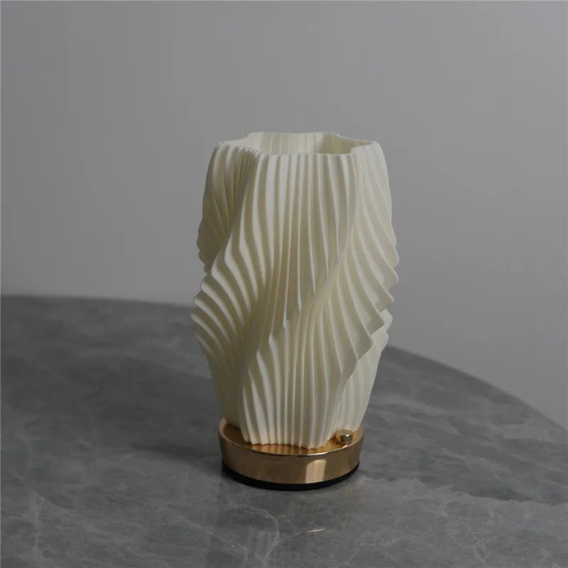 Cubic Ripple 3D Desk Lamp USB Rechargeable Dimmable LED Night Light for Bar Coffee Shop - White