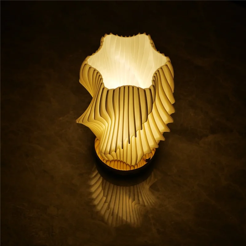 Cubic Ripple 3D Desk Lamp USB Rechargeable Dimmable LED Night Light for Bar Coffee Shop - White